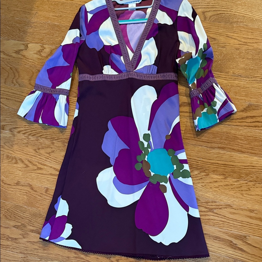 Nicole Miller Purple Floral Dress